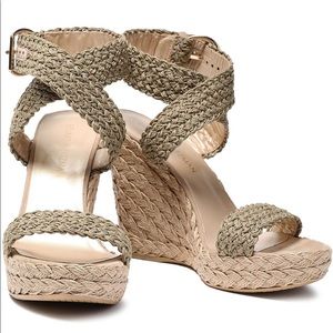 Stuart Weitzman Crocheted Wedge Espadrille Sandals